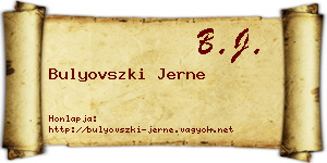 Bulyovszki Jerne névjegykártya